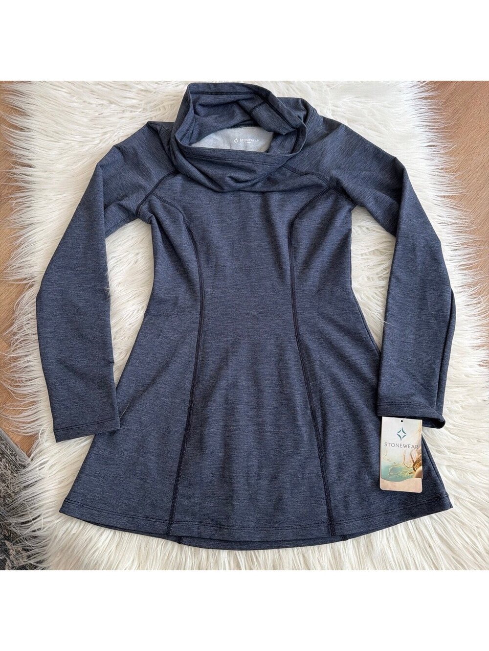 Stonewear Womens gray 
Designs Baha Cowl Neck Tunic Size XS
